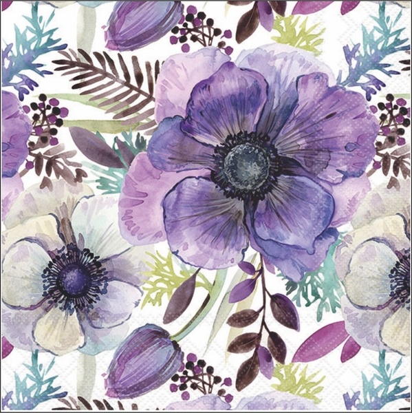 Serv.33/33 Amb. lila Blumen Serv.33/33 Amb. lila Blumen