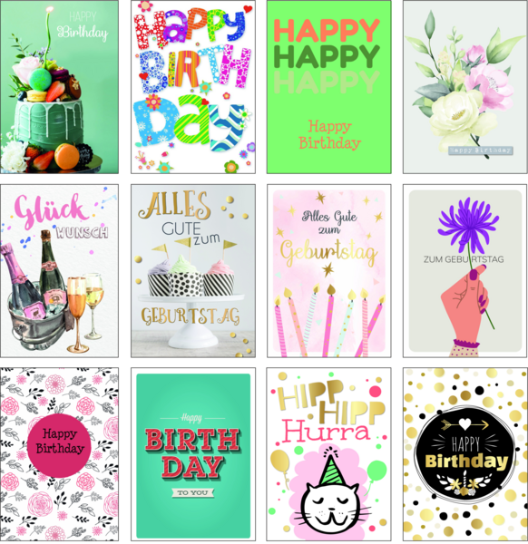 MIDI-Karten Display 12x5 sort.