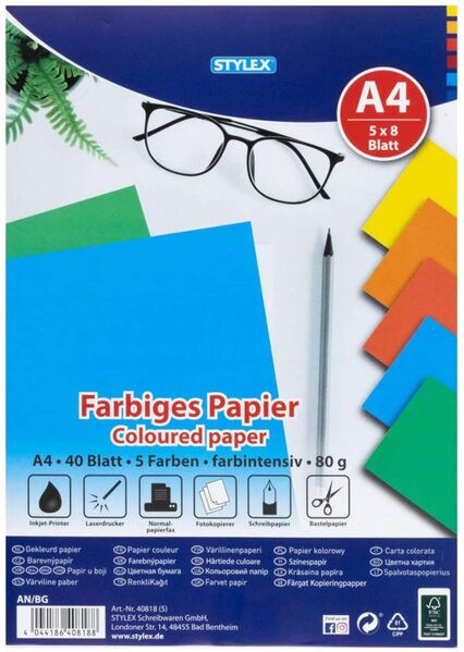 Färbiges Papier A4  SB/40