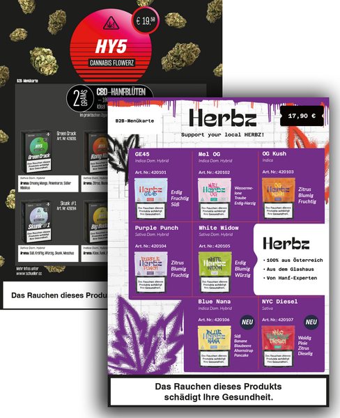 B2B Menükarte A4 Herbz + HY5