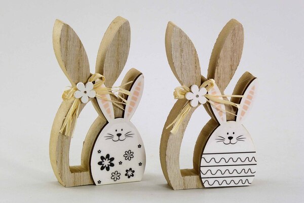 Holz-Hase 2in1 12x7 cm