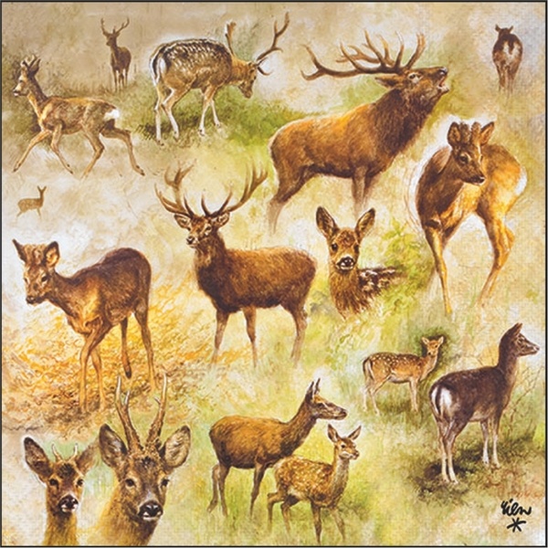Servietten 33/33 Amb. Rehe Servietten 33/33 Amb. Rehe
