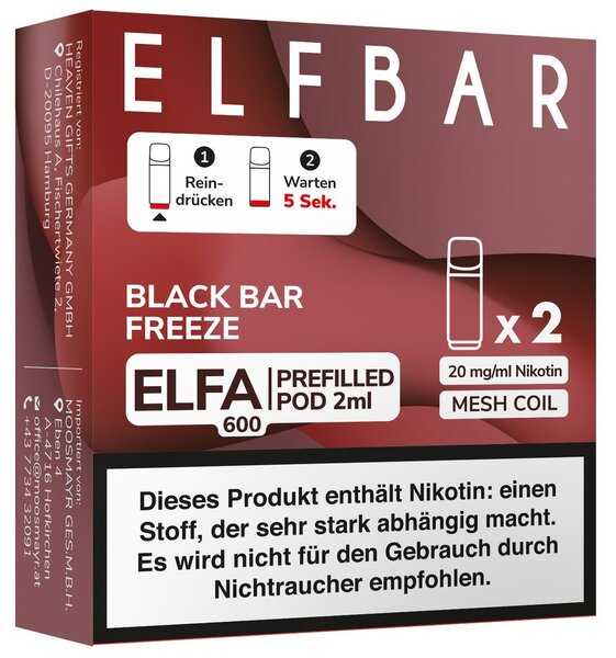 ELFA Pods Black Bar Freeze