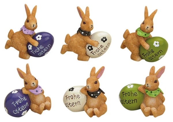 Hase Poly mit Ei 6 cm