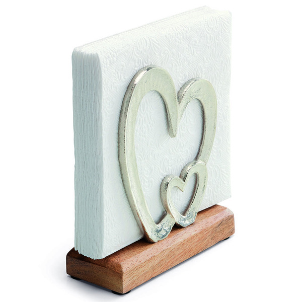 Serviettenhalter Herzen silber