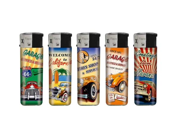 Feuerzeug el. Retro Cars