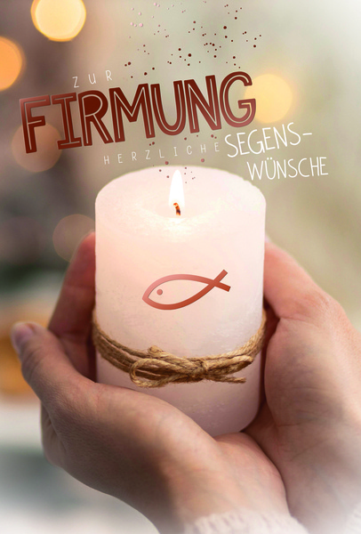 Bill. Firmung Kerze/Hände