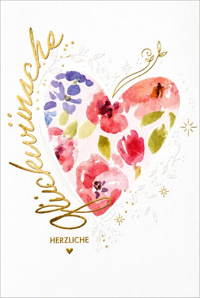 Bill. Glückwunsch Blumen/Herz