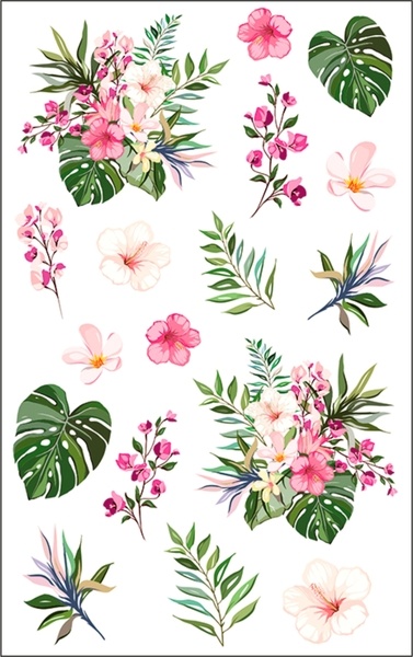 Schmucketiketten Blumen pink