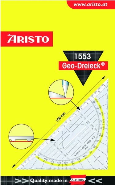 Geo Dreieck Aristo 16cm +Griff