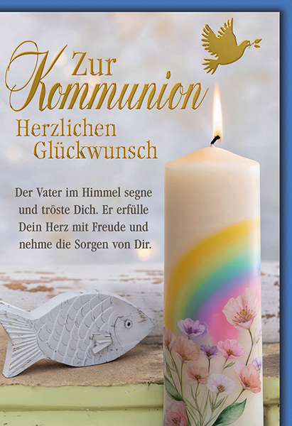 Bill. Kommunion Kerze/Spruch