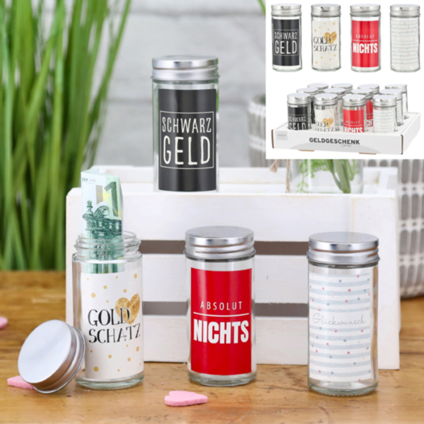 Geldgeschenk Glas mit Sprüchen Geldgeschenk Glas mit Sprüchen