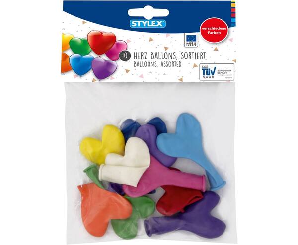 Luftballons Bunte Herzen 10er Luftballons Bunte Herzen 10er