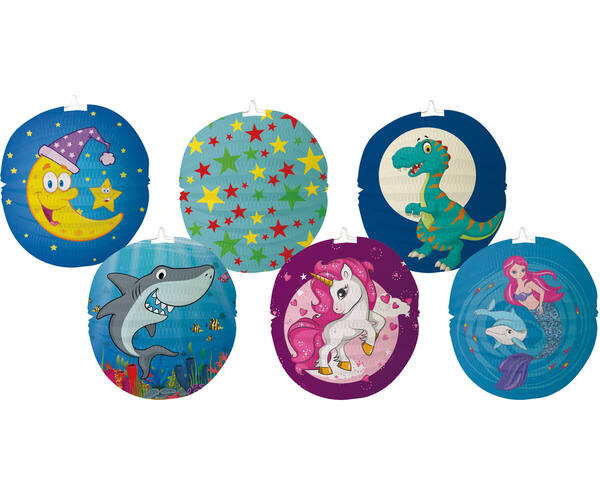Lampion 24 cm, 6 sort. Lampion 24 cm, 6 sort.