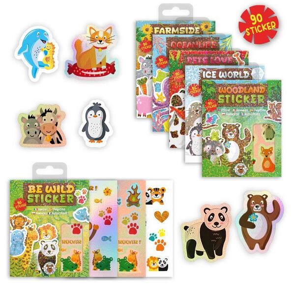 Tier Stickerbuch + 90 Sticker