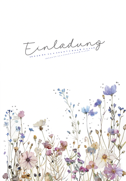 Bill.Einladung Blumen 5er Btl.