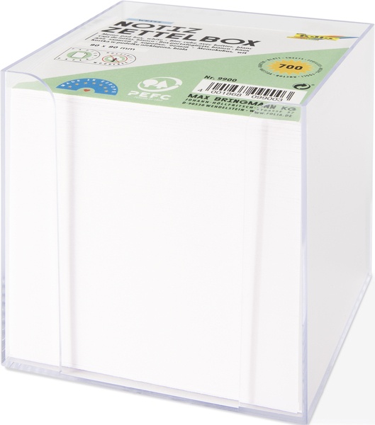 Würfelblock weiß in PP Box