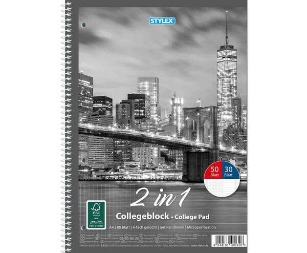 Kollegeblock A4  DUO lin./kar. Kollegeblock A4  DUO lin./kar.
