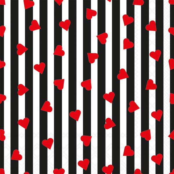 Servietten 33/33 Herzen klein