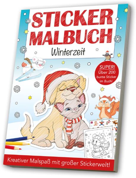 Winter Sticker Malbuch A4
