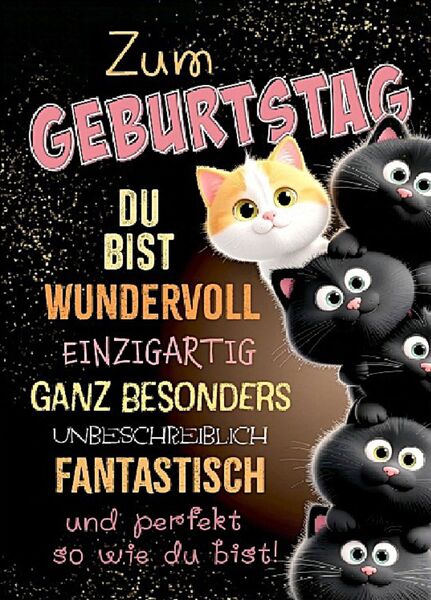 Bill. Geburtstag Katzen