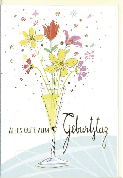 Bill. Geb. Sektglas/Blumen