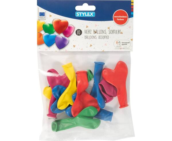 Luftballons Bunte Herzen 10er