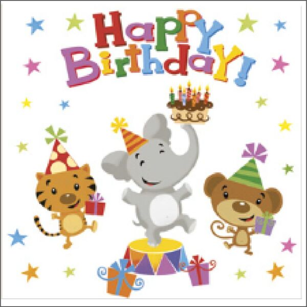 Servietten 33/33 Happy Birthd.