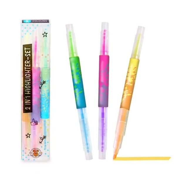 Textmarker Stift 2 in 1 /3er