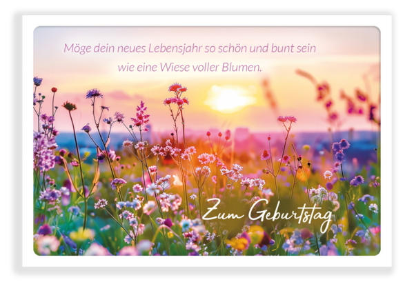 Bill. Geb. Blumen/Spruch quer