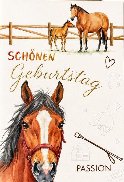 Bill. Geburtstag Pferde