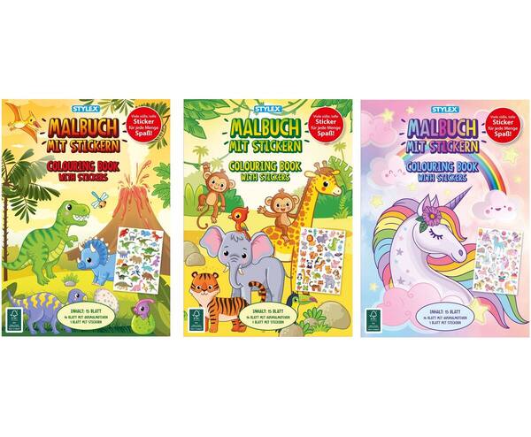 Sticker Malbuch A4, 14 Seiten Sticker Malbuch A4, 14 Seiten