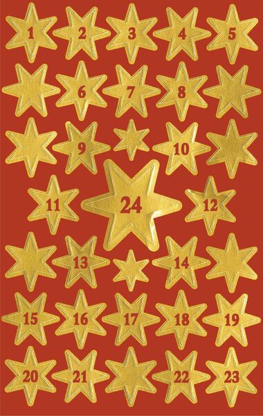 Whn-Sticker 1-24 Sterne gold
