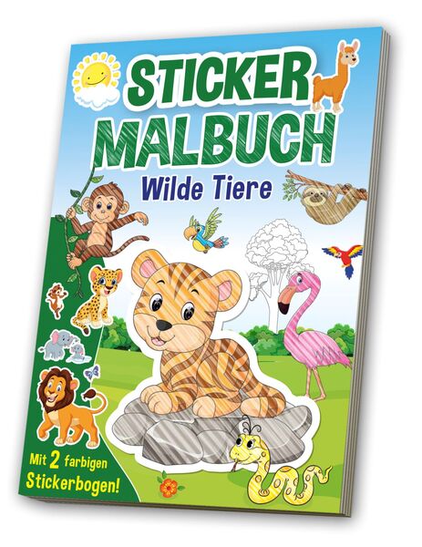 Malbuch/Stickerb. Wilde Tiere