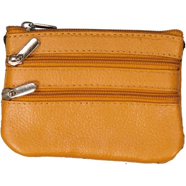 Schlüsseltasche Leder Zipp tan