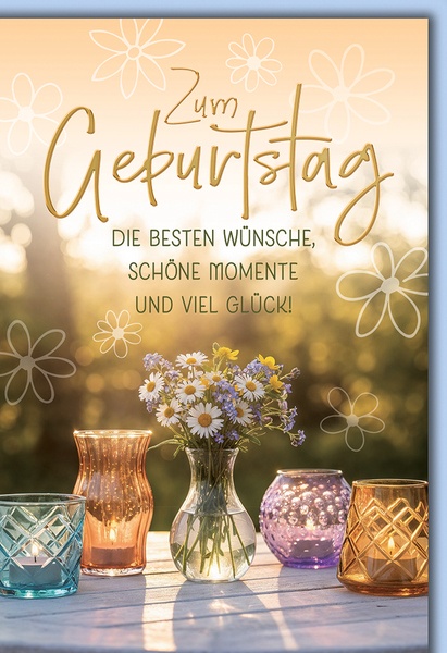 Bill. Geburtstag Blumen/Vase