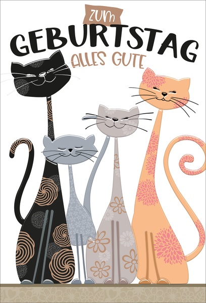 Bill. Geburtstag Katze metall