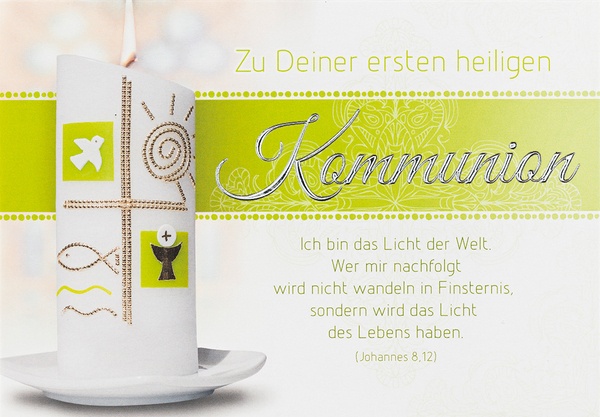 Bill. Kommunion Kerze quer