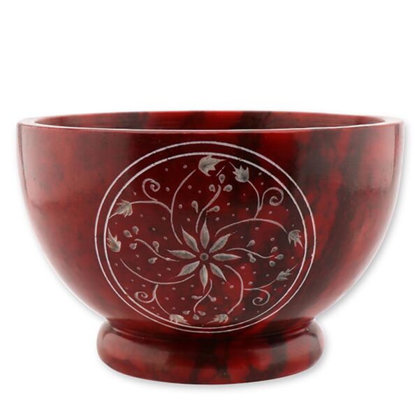 Weihrauchschale Speckstein rot