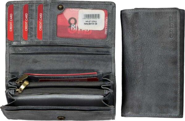 Damenbörse Leder grau