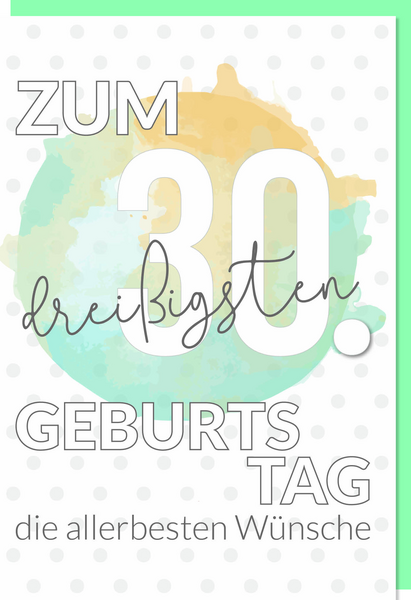 Bill. Fixzahl Schrift 30