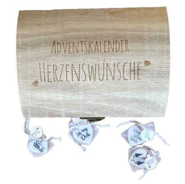 Adventkalender-Porzellanherzen
