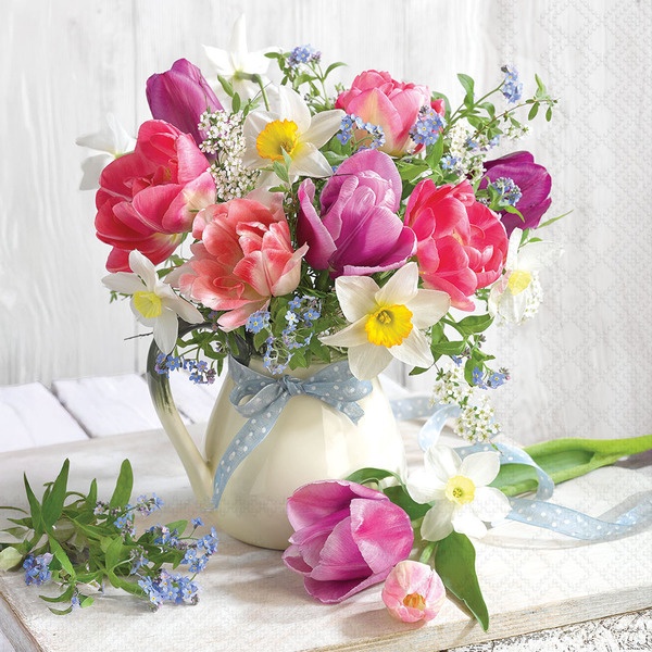 Servietten 33/33 Tulpenstrauß