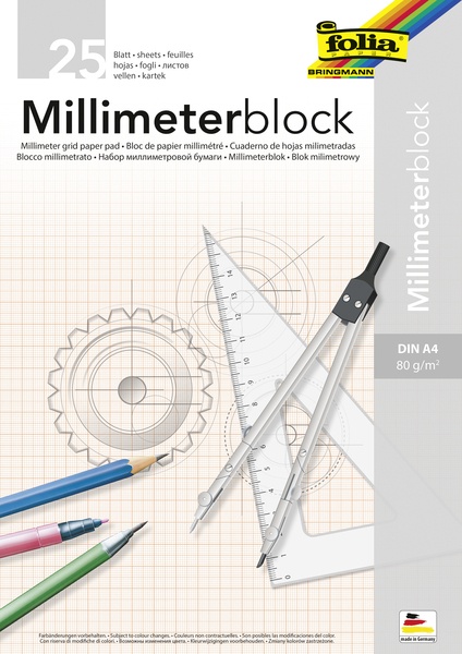 Millimeterpapierblock A4/25 Bl