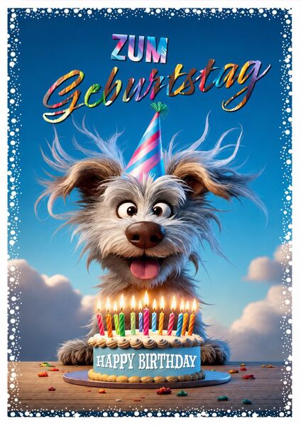 Bill. Geburtstag Hund/Torte