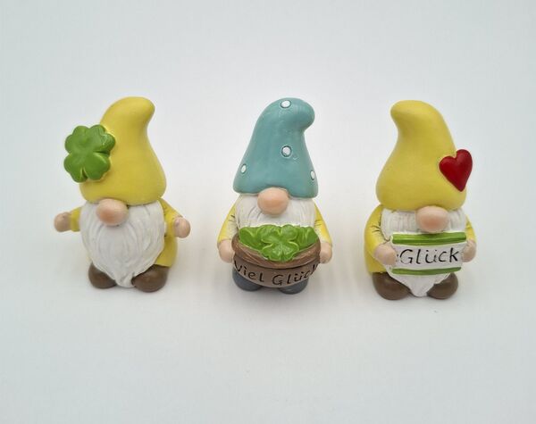 Glückszwerg 3 Motive, 4,5 cm Glückszwerg 3 Motive, 4,5 cm
