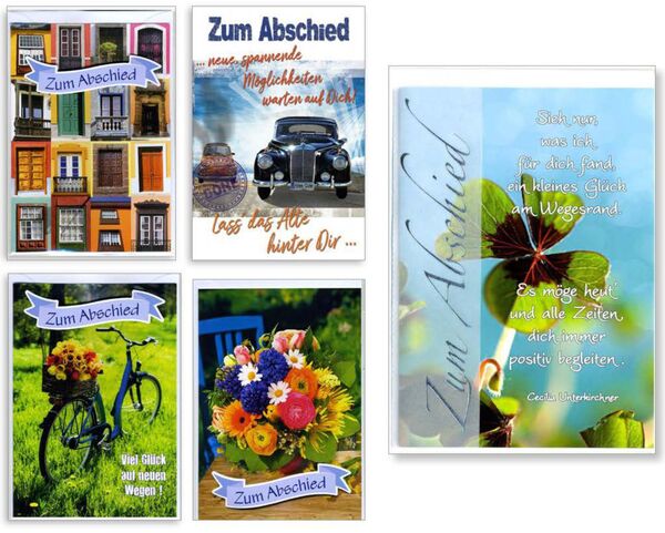 Bill. Abschied, 5 Motive sort.