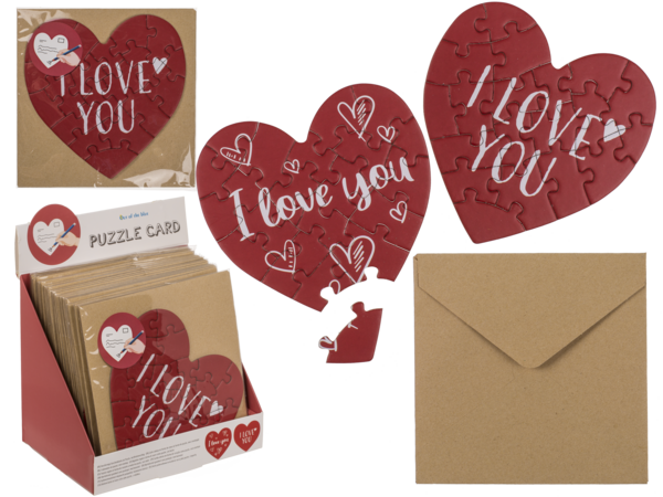 Geschenkkarte Puzzle Herzform