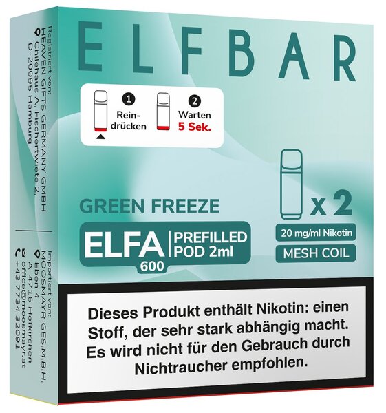 ELFA Pods Green Freeze