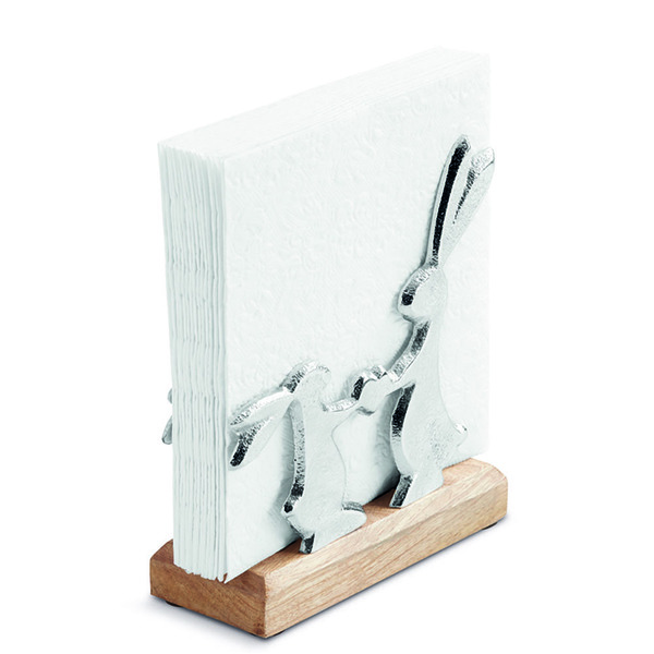 Serviettenhalter Hasen silber